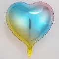 Rainbow gradient 18-inch heart shaped foil balloon with metallic finish for parties - Gradient