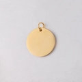 Polished gold circular stainless steel pendant with top jump ring and mirror finish - 8mm / Gold (With Jump Ring)