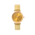 Orologio da donna dorato con indici in strass e cinturino elastico flessibile - Oro