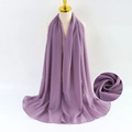 Solid purple pearl chiffon headscarf with soft bubble texture and natural drape finish - Purple