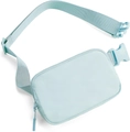Adjustable light blue waterproof polyester waist bag for outdoor sports and running - Ice Blue
