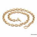 Collar de cadena en O de acero al titanio dorado con cierre OT 505mm x 8mm - 8mm Ancho x 505mm Largo (KN80658-Z) / Dorado