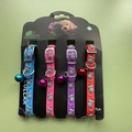 Set of 4 colorful silicone pet collars with cartoon mouse patterns and metal bells - Mouse / 4Pcs Set