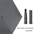 Dark grey automatic folding umbrella with black glue coating and storage sleeve - Grey (Automatic)