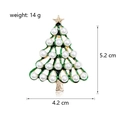 Luxury gold-tone Christmas tree brooch with green enamel and white pearls, 5.2cm x 4.2cm - Green Enamel Artificial Pearl Gold Star (C656-A)