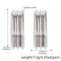 Three-layer geometric heart earrings in silver stainless steel with dimensions - Three-layer Prism Style (F872) / Steel