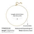 Detailed specs of the gold minimalist stainless steel chain showing size and 0.1cm thickness - Basic Fine Chain (YYN023118)