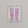24er-Set French Press-on Nails mit 3D-Blumen, Perlen und Meerjungfrauen-Linien-Design - Rosa Blumendesign mit Perlen (WY-060) / 24 Stück Set