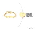 Detailed view of polished gold stainless steel ID bracelet with size specifications - Style 4 Kids (Gold/Polished Plate/Cuban Chain)