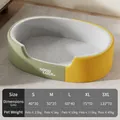 Washable bicolor pet bed with size chart from S to 3XL in green and yellow leather - Thickened Yellow-Green (No Mat)