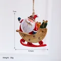 Ciondolo slitta di Babbo Natale in resina per albero di Natale, altezza 7cm - Babbo Natale-Carrello dei Regali