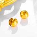 Orecchini a cerchio a forma di C con sfera in acciaio inossidabile dorato per donna - Diametro 16mm / Oro