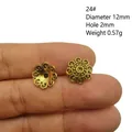 Calotte de perle 12mm en alliage doré style vintage pour création bijoux DIY - Motif de Relief en Rouleau (24#)