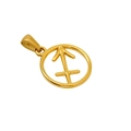 Pendentif Sagittaire en acier titane doré avec un design de zodiaque minimaliste - Sagittaire - Pendentif Simple