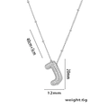 Silver micro-pave zircon letter J necklace with 18K gold plating and size measurements - Steel Color Letter J with Zirconia