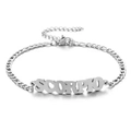 Silbernes Edelstahl Skorpion Armband mit Figaro-Kette und verstellbarem Verschluss - Silber-Skorpion