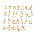 Set completo de 26 dijes dorados con letras del alfabeto A-Z para joyería artesanal - Oro KC