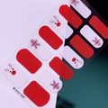 Détails de stickers d'ongles de Noël avec renne, bonhomme de pain d'épices et paillettes - Style Bonhomme de Pain d'Épices Renne Pailleté Rouge (SDA-029)
