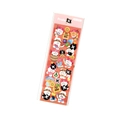 Red pirate theme sticker sheet featuring cute cartoon dogs and treasure chest icons - Pirate Treasure