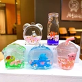 5Pcs set of cartoon sea animal liquid quicksand ornaments in transparent acrylic - [mixed Colors] Underwater World Combination / Quantity Without Keychain: 1 Piece