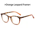 Occhiali da lettura leopardati arancioni anti-luce blu con cerniere a molla - +1.00 Diottria / Montatura Leopardata Arancione
