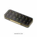 Black 7-day 14-compartment pill organizer with gold hardware and AM/PM labels - U299K Black 14-Grid