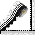 Black and white wavy pattern bulletin board border stickers for classroom decoration - Black Wave Lines / 7.5CM*5M