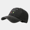Détail de la casquette vintage grise délavée avec motif d'appel entrant d'argent - Réglable / Money Noir