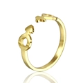 Minimalist adjustable gold open ring featuring masculine and feminine symbol charms - Gender Symbol-Gold