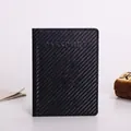 Black carbon fiber texture passport holder with United States of America embossed design - Striped Black
