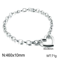 Silver chunky chain necklace with a large 40x36mm heart pendant for women - Silver Necklace