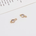 Connettori a cuore dorati con zirconi chiari per la creazione di gioielli fai da te - 18# Cuore Doppio Occhiello (5*10mm)