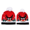 Dettaglio di cappelli di Natale in maglia per genitori e figli con renne e pompon - Adulto / Testa di cervo di Natale