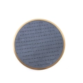 Goldenes rundes Schmucktablett mit grauen Samteinsätzen für Ringe und Ohrringe - 89-Loch-Tablett - Grau / Durchmesser 29cm