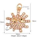 Pendentif soleil doré orné de zircons étincelants avec un design d'yeux drôles - K642967-Gold Sun Creature