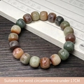 Colorful carved Bodhi root bead bracelet with Buddhist scripture engravings for women - Multicolor Old Type Carved Six Characters Single Loop Style