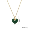 Minimalistische gouden ketting met groene emaille hart hanger en maten 19mm bij 17mm - Groen (8955)