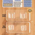 Strong transparent acrylic adhesive wall mount bracket for power strip and router storage - 20 Pairs Double Buckle Set