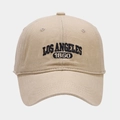 Casquette de baseball vintage kaki avec broderie Los Angeles noire en coton délavé - Beige