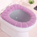 Funda universal lavable para asiento de inodoro en felpa suave morado claro - Rosa Nórdico