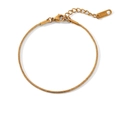 Detailed view of an 18K gold-plated stainless steel snake chain with adjustable clasp - Thin Snake Chain (HC-B20190)