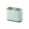 Dual-tone mint and dark green plastic desktop organizer with vertical texture design - Light Green