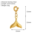 18K gold plated stainless steel fishtail pendant charm for DIY jewelry making - Whale Tail Pendant