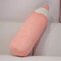 Cuscino di peluche rosa a forma di matita in morbido velluto a coste per divano - 70cm(0.75kg) / Stile Velluto a Coste Rosa
