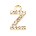 Macro shot of gold-plated alloy letter Z pendant with sparkling rhinestones for DIY jewelry - Letter Z-Gold