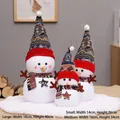 Set famiglia pupazzi di neve di Natale etnici con cappelli rossi e sciarpe in tre taglie - Stile Etnico (Famiglia di tre pupazzi di neve)