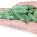 Polished green aventurine quartz hexagonal double point crystal pendants for healing - Green Aventurine