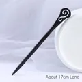 Minimalistische ebbenhouten haarstok met uitgesneden wolkenmotief, lengte ca. 17 cm - Ebbenhout-imitatie Zwevend Leven