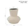 Modern cream ceramic vase with narrow neck and dimensions shown for nordic home decor - BZ012A-Beige Ceramic Vase