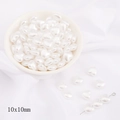 Weiße herzförmige 10x10mm ABS-Perlen für DIY-Schmuckherstellung und Basteln - Stil 21 Herzform 10x10mm Weiß 20 Stk./Packung